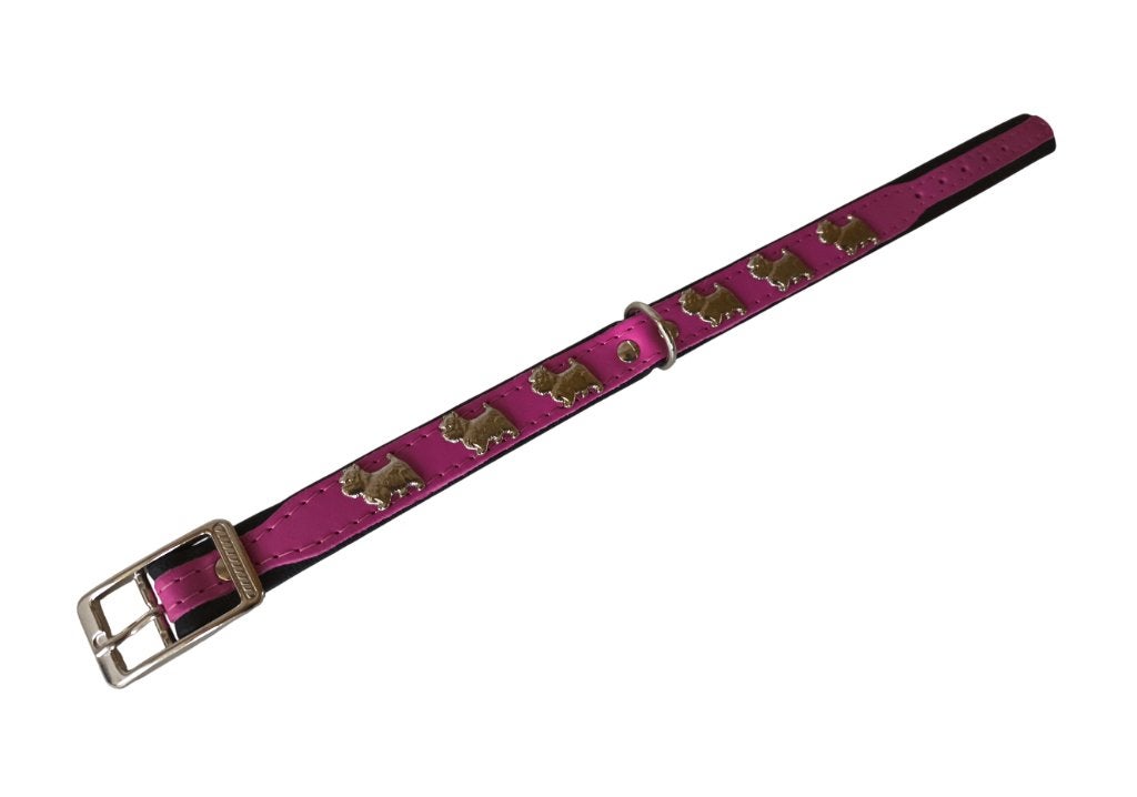 DOG'S COMPANION Westie Halsband Leer Roze Nek 27-31 cm OP=OP, Dieren en Toebehoren, Ophalen of Verzenden, Nieuw
