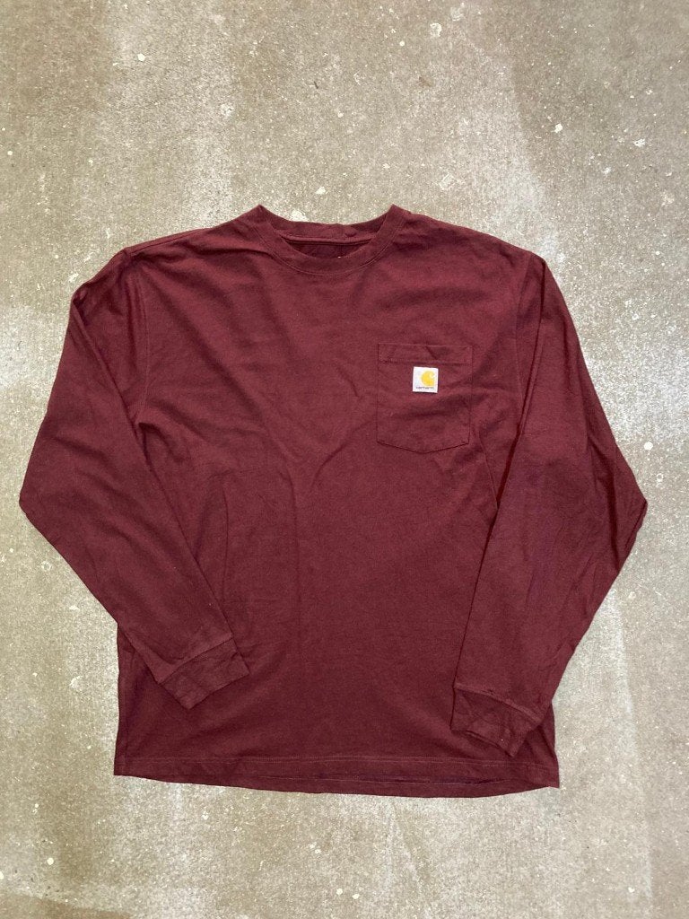 Carhartt Longsleeve T-Shirt – L - Loose Fit - Red - Y2k -, Kleding | Heren, T-shirts, Maat 52/54 (L), Carhartt, Ophalen of Verzenden