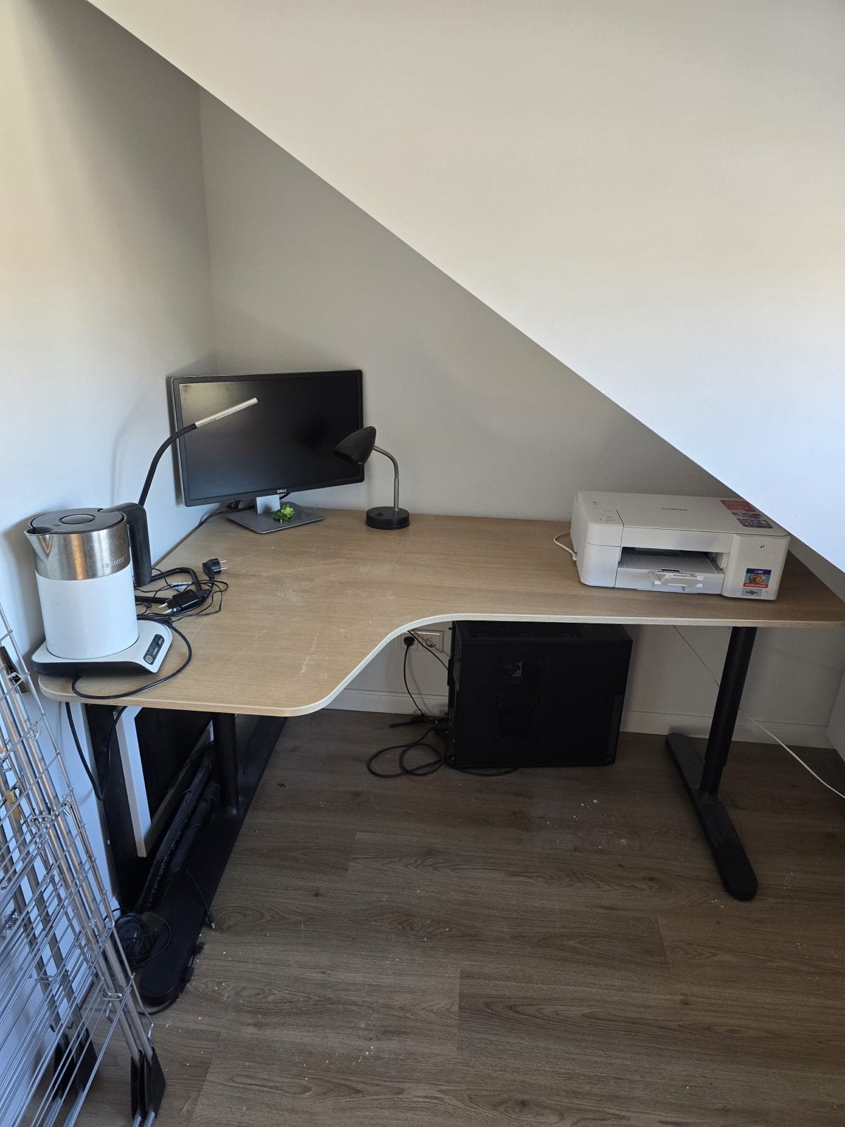 Ikea bekant Hoekbureau licht eiken, Ophalen, Gebruikt, Hout, Hoekbureau