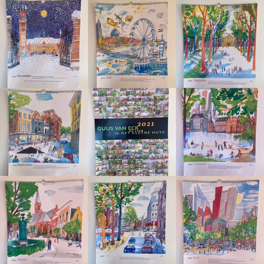 Guus van Eck grote kalender 2021 Het Cleyne Huys Den Haag, Diversen, Kalenders, Ophalen of Verzenden, Maandkalender, Zo goed als nieuw