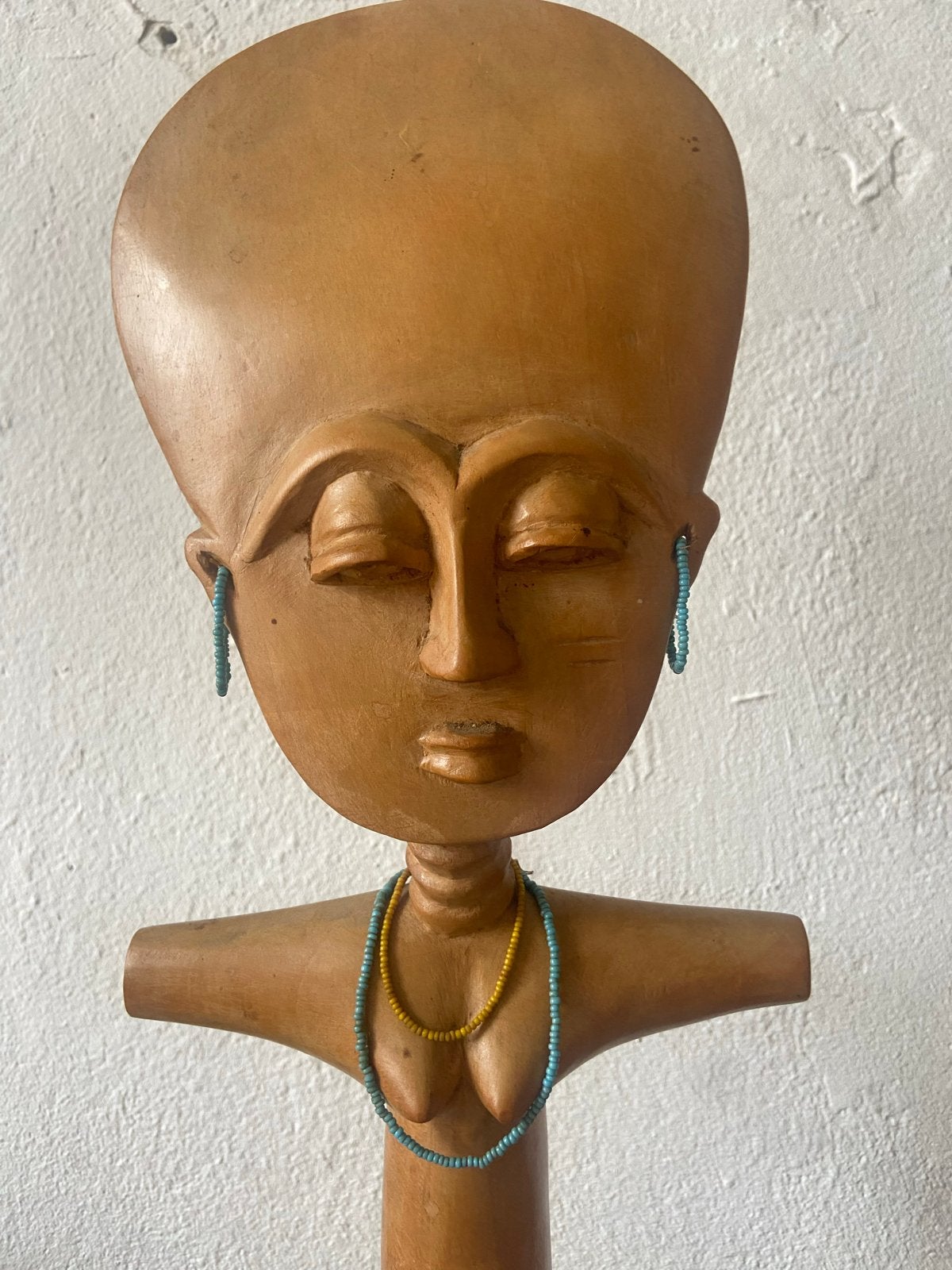 Vintage Ashanti Akua'ba vruchtbaarheidsbeeld - Ghana, Bruin, Afrika, Handgemaakt, Ophalen of Verzenden