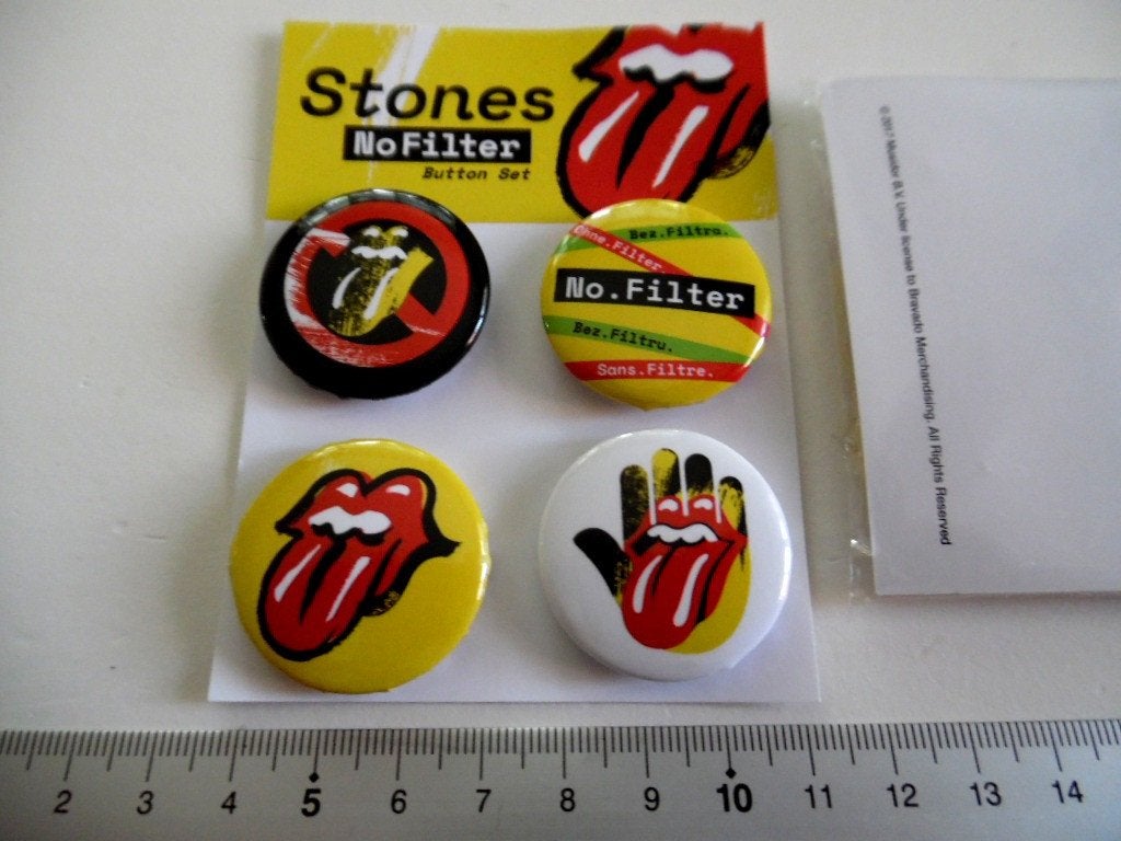 The Rolling Stones leuke officiele no filter button set, Verzenden, Nieuw, Overige typen
