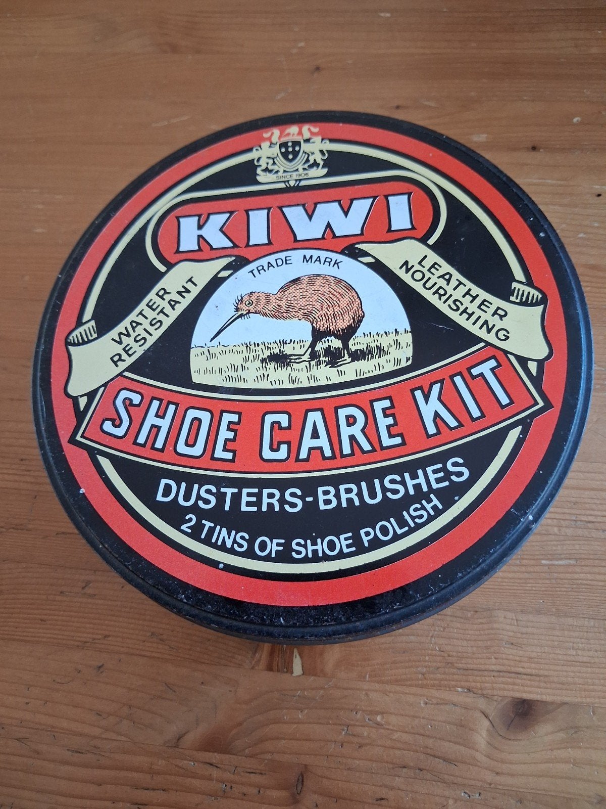 Kiwi shoe care kit blikje, Verzamelen, Blikken, Ophalen of Verzenden, Gebruikt, Overige