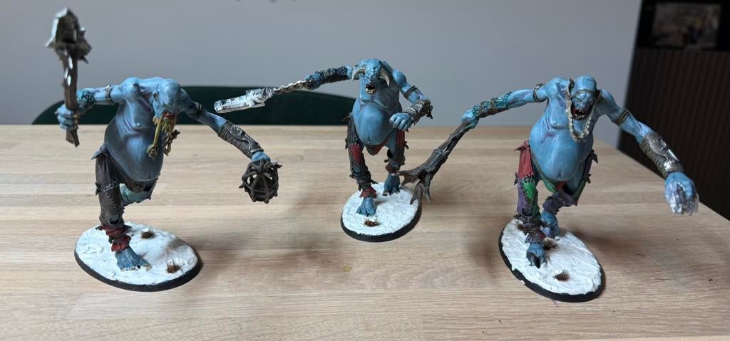 Warhammer AOS 3x Sons of behemat mancrusher gargant, Hobby en Vrije tijd, Wargaming, Ophalen of Verzenden, Zo goed als nieuw, Warhammer