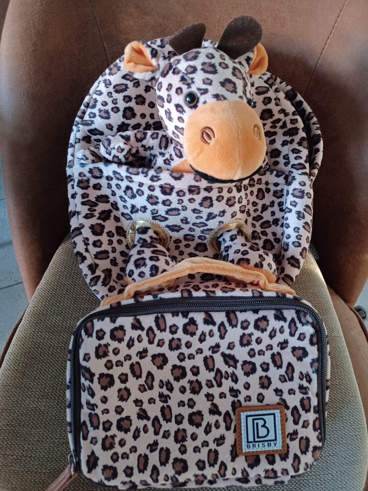 Brisby peuter/kleuter rugzak giraffe met lunchbox knuffel, Overige merken, Minder dan 30 cm, Nieuw, Ophalen of Verzenden