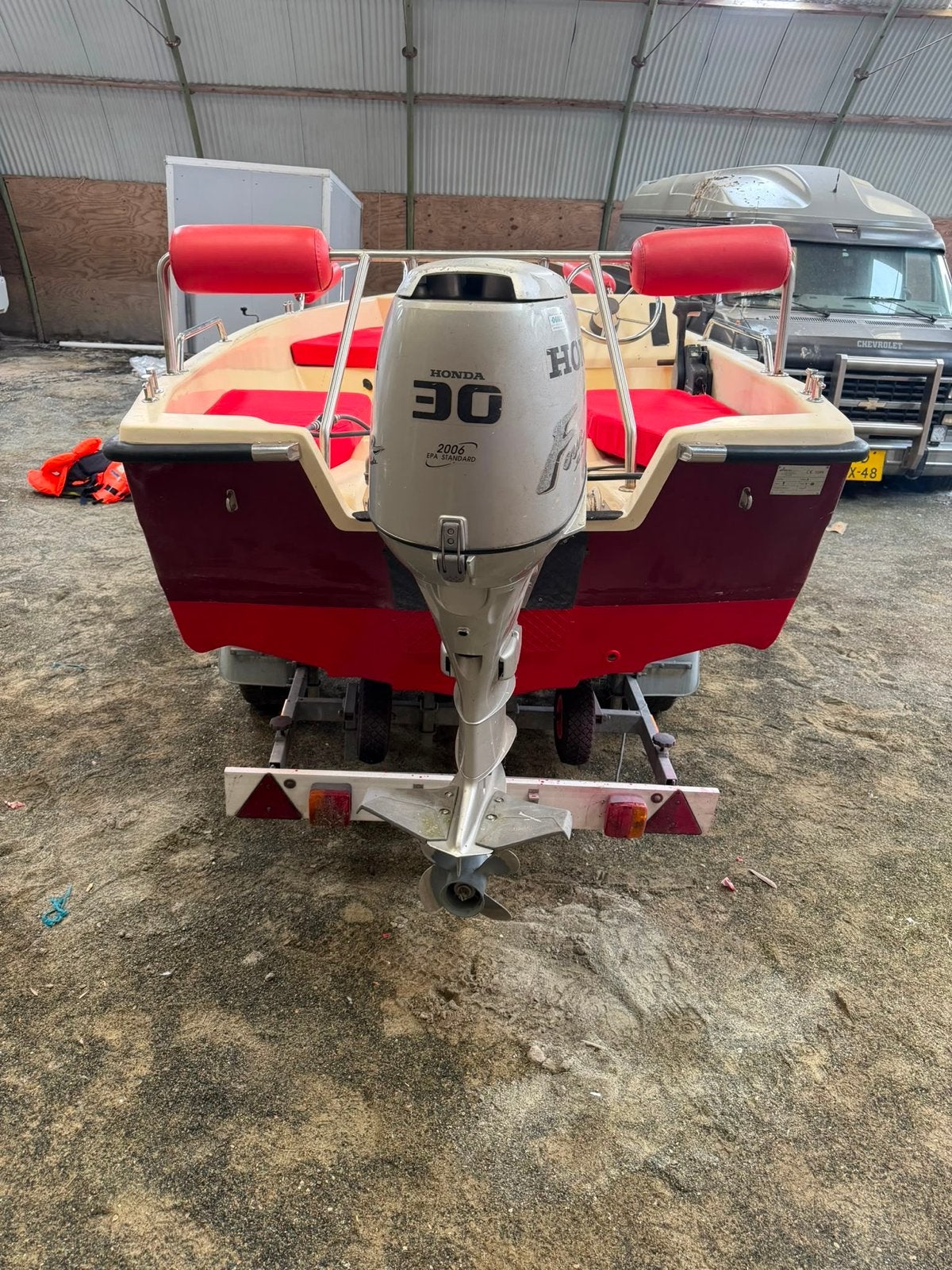 Interster Console Boot met Honda 30pk Buitenboordmotor, Ophalen, Overige merken, Viertaktmotor, Zo goed als nieuw