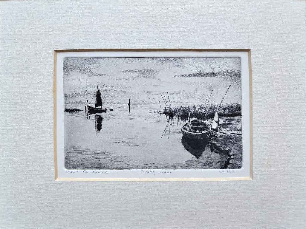 Rustig Weer 104/350 - Kunstenaar: Bart Reindersma, Ingelijst, Ophalen of Verzenden, Landschap, 25 cm