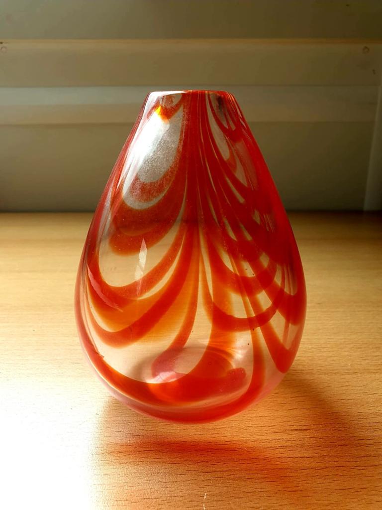 Vaas rood swirl-patroon, Ophalen of Verzenden
