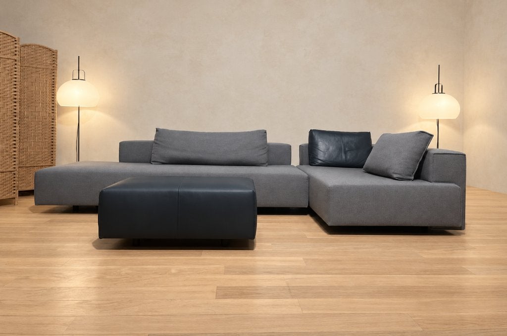 ZGAN Eyye Cella Hoekbank + Hocker Ploegwol + GARANTIE, Design Bank Bankstel Zetel Hoekbank Eyye, Hoekbank, 300 cm of meer, Vierpersoons of meer