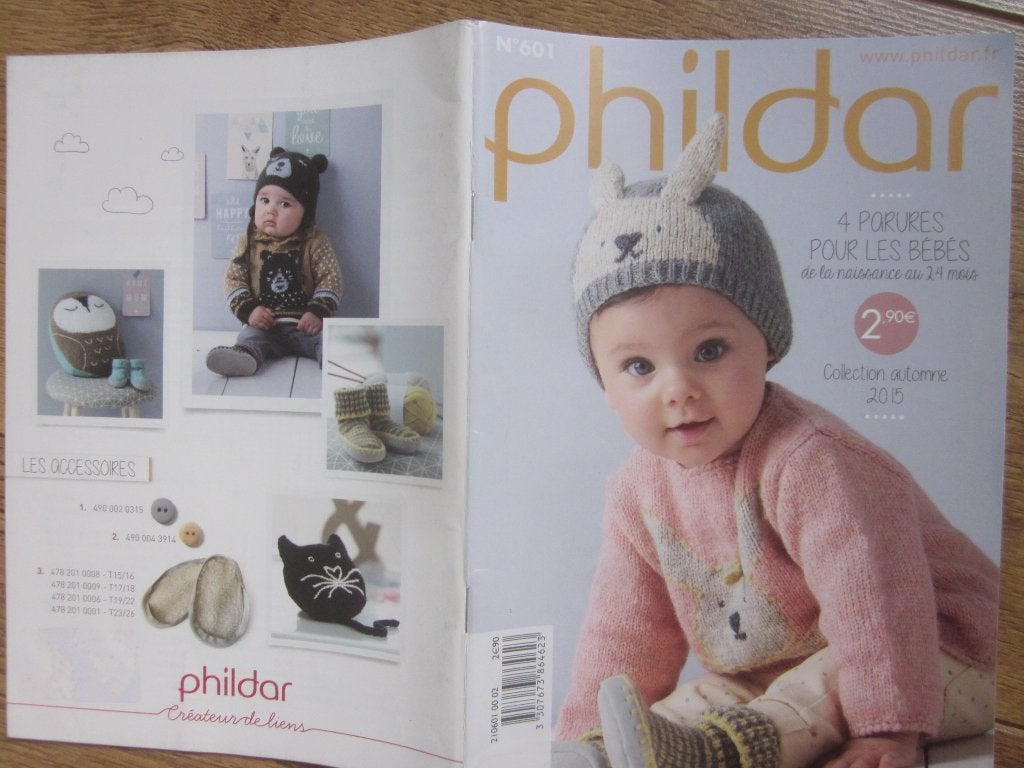 Phildar boekje: 4 babysetjes voor de baby om te breien, Ophalen of Verzenden, Zo goed als nieuw, Breien, Patroon of Boek