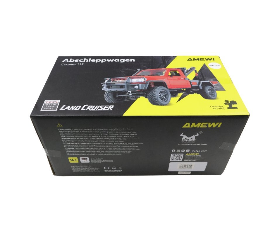 Amewi Toyota Land Cruiser Crawler Tow Truck 4WD 1:12 RTR red, Verzenden, Nieuw, Overige schalen, Auto offroad