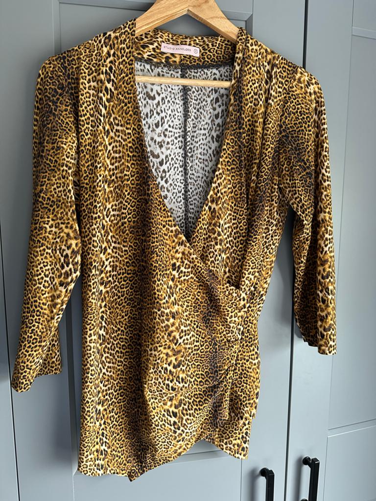Studio Anneloes Overslag Shirt Panterprint Maat M, Ophalen of Verzenden, Zo goed als nieuw, Lange mouw