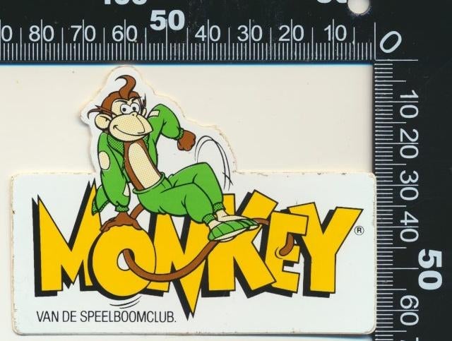Sticker: Speelboomclub - Monkey, Ophalen of Verzenden, Zo goed als nieuw, Bedrijf of Vereniging