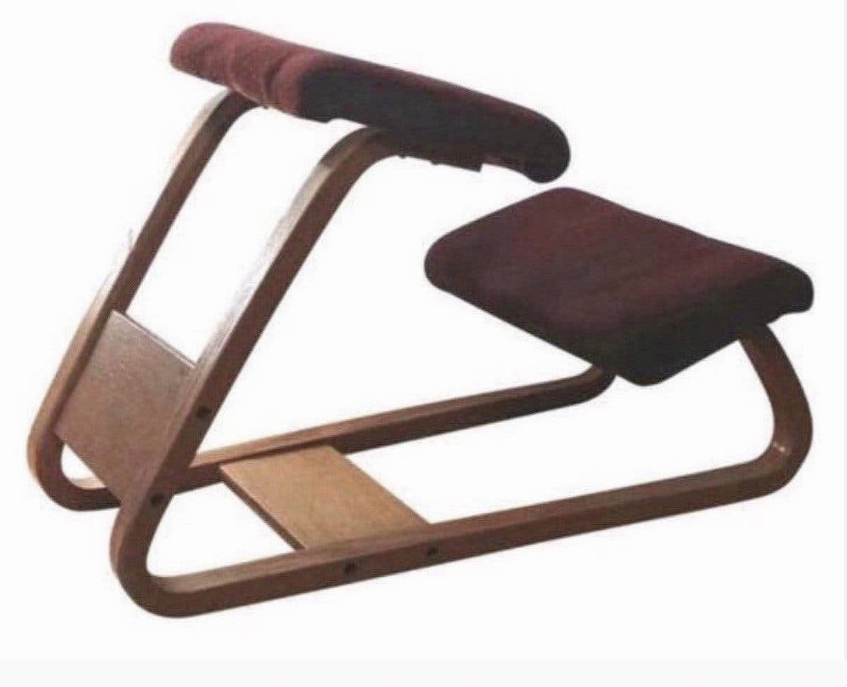 Scandinavische Ergonomisch kruk Teak/ stof, Ophalen, Zo goed als nieuw, Hout