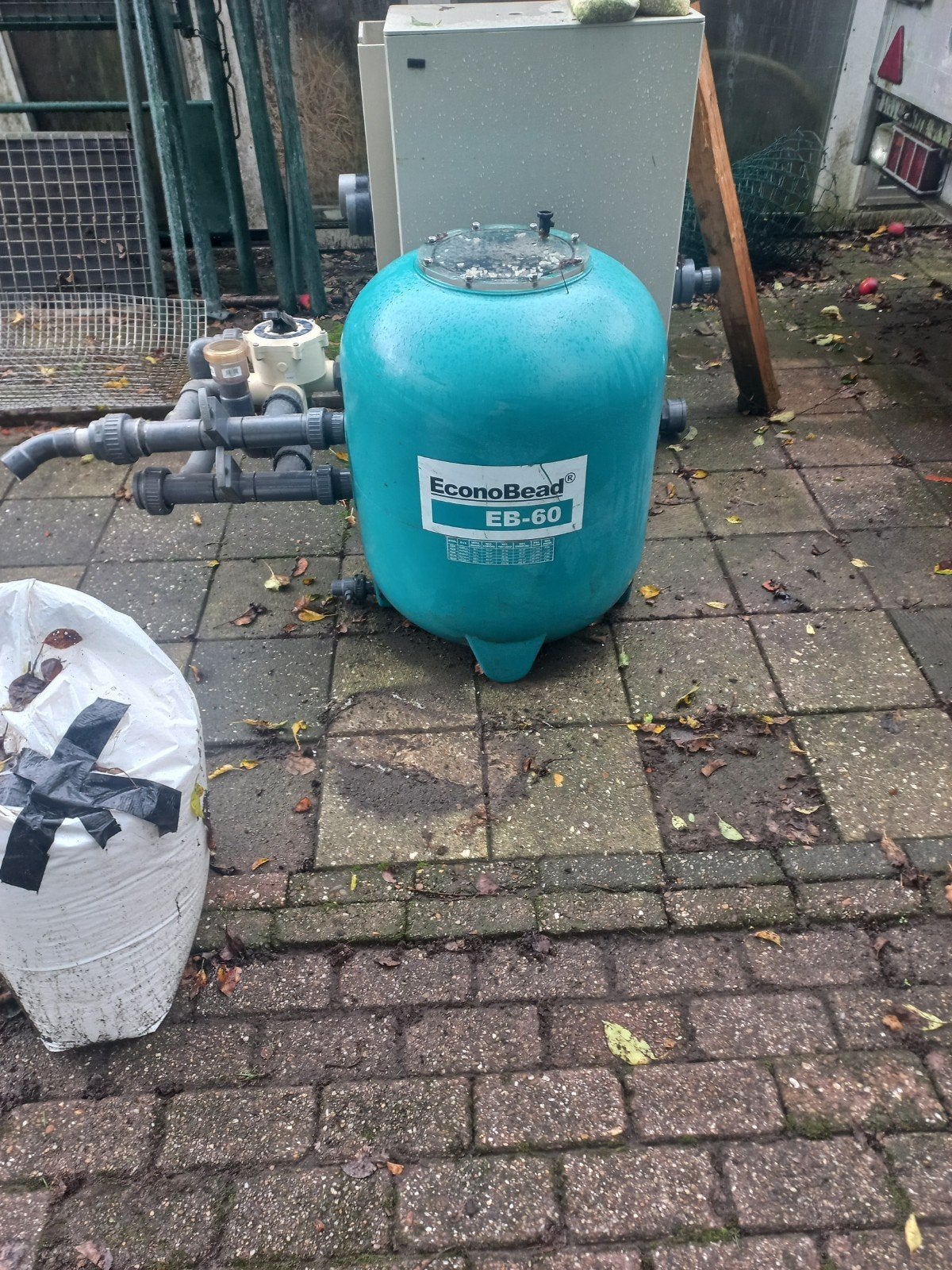 Gebruikte Econobead EB-60 beadfilter met extra zak beads, Ophalen