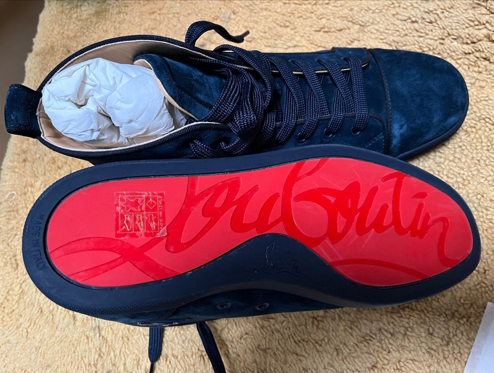 Sneakers Christian Louboutin Louis Orlato Flat Veau blauw 44, Kleding | Heren, Schoenen, Ophalen, Blauw, Nieuw, Sneakers of Gympen