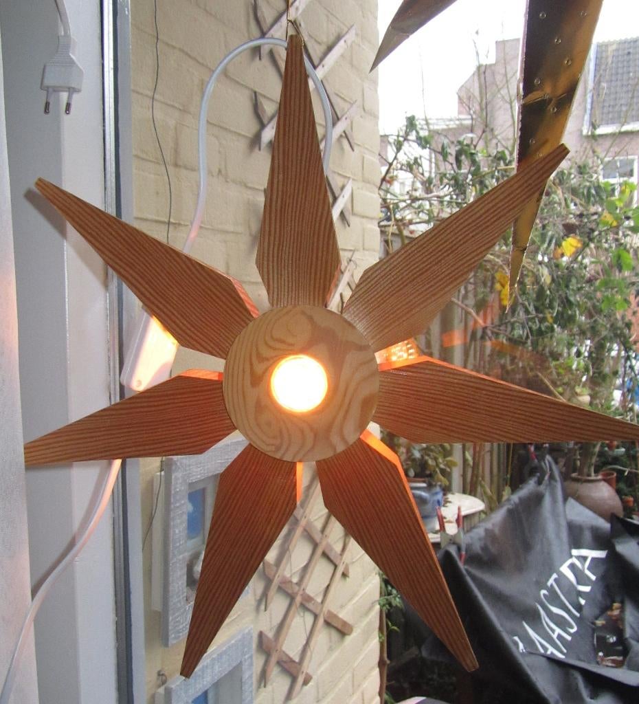 Vintage houten kerstster, Diversen, Kerst, Ophalen of Verzenden, Gebruikt