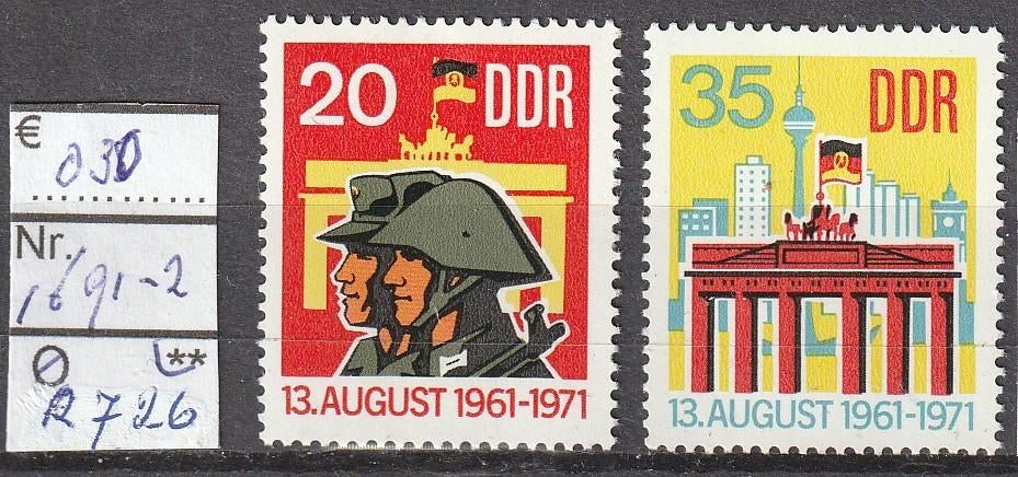 DDR 10 Jaar Berlijnse Muur Michel 1691-2 Nr.R726p, Verzenden, DDR, Postfris
