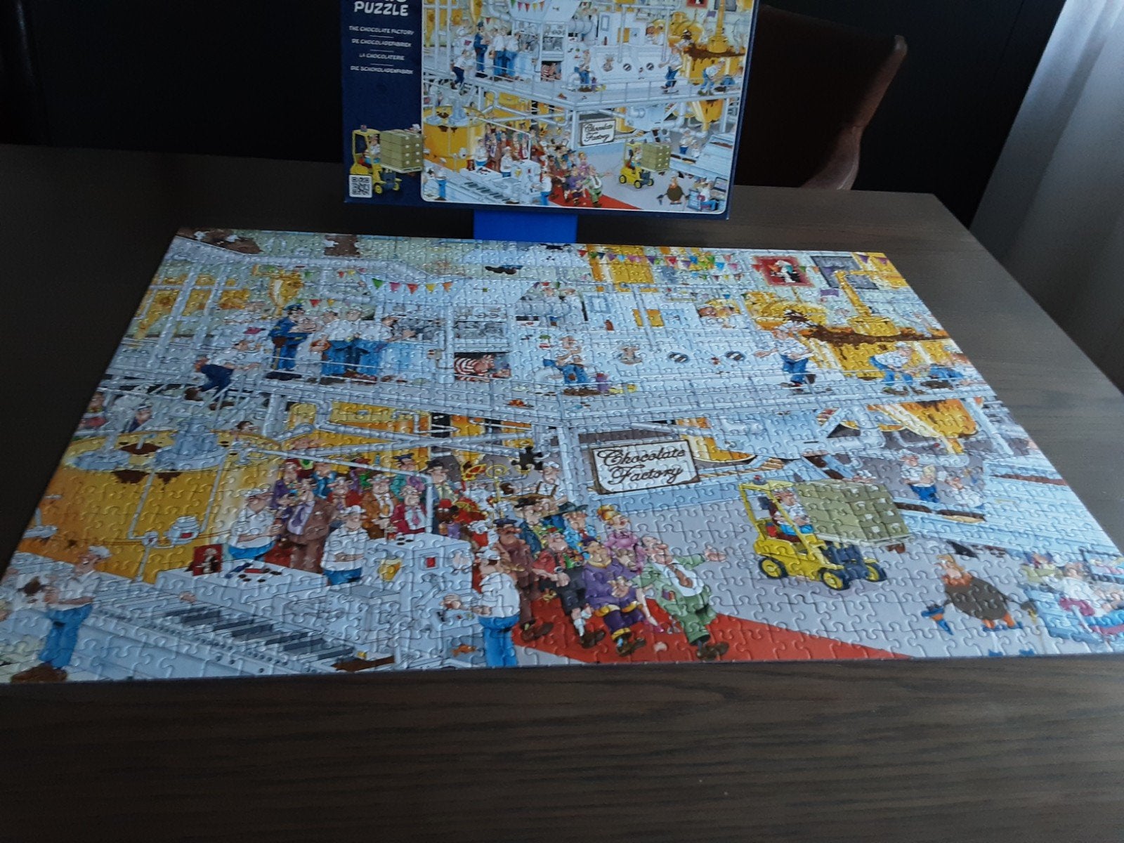 Jan van Haasteren Puzzel - De Chocoladefabriek, Ophalen of Verzenden, 500 t/m 1500 stukjes, Zo goed als nieuw, Legpuzzel