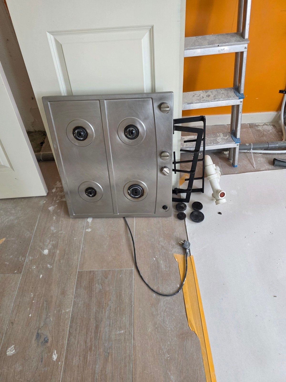Pelgrim Inbouw gaskookplaat 4-pits RVS, Ophalen, Gebruikt, Inbouw, Gas