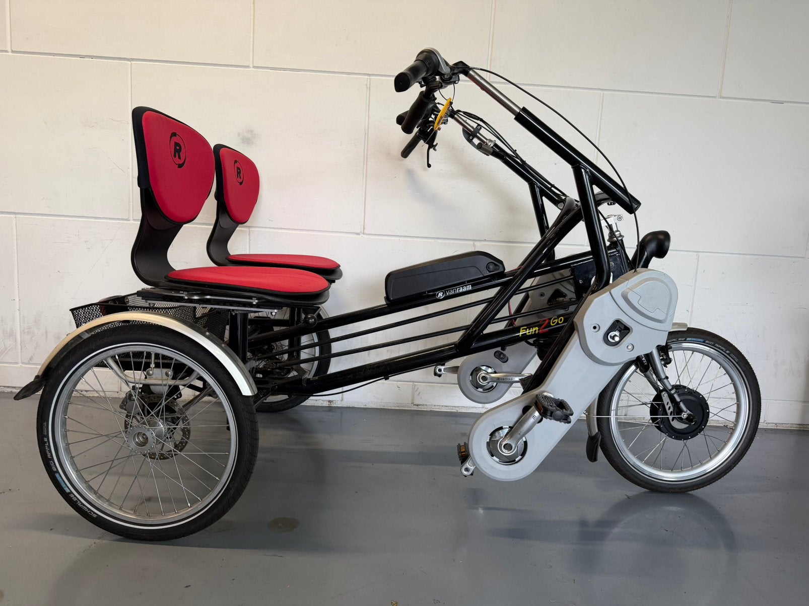 Prachtige Van Raam Fun2Go duofiets, nieuwe trapondersteuning, Fietsen en Brommers, Ophalen of Verzenden, Zo goed als nieuw, Schijfrem