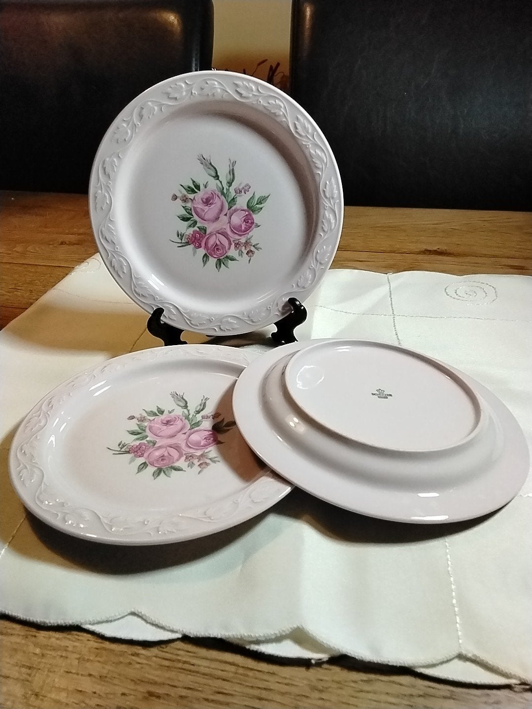 Scherzer Bavaria Germany Borden met Rozenmotief, Antiek en Kunst, Ophalen of Verzenden