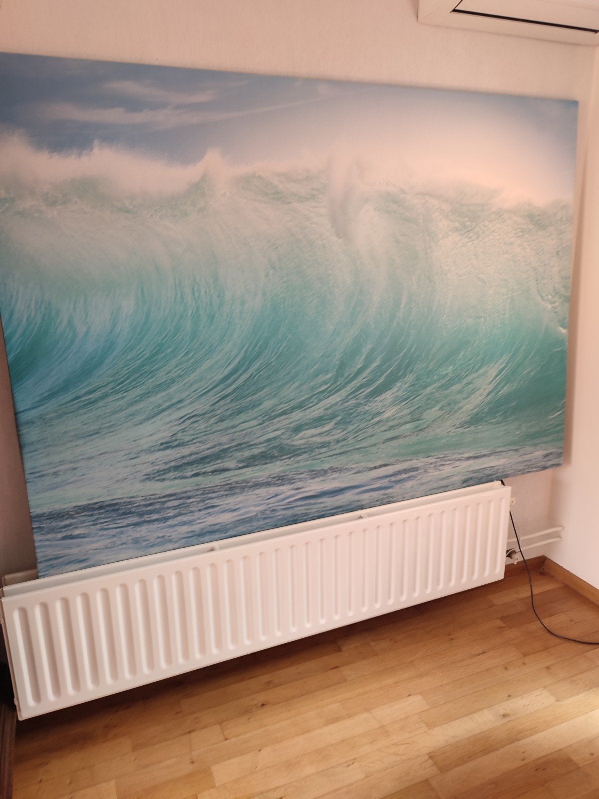 Vintage Ikea Canvas Wave 2.00 x 1.40 mtr met bevestiging, Ophalen, Zo goed als nieuw, Print
