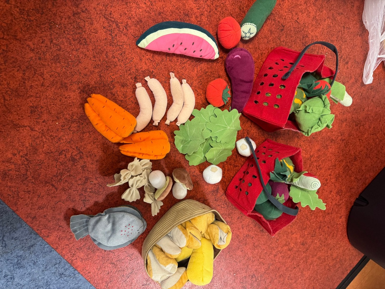 Knuffel fruit, groente en broodjes speelset, Ophalen of Verzenden, Gebruikt, Jongen of Meisje