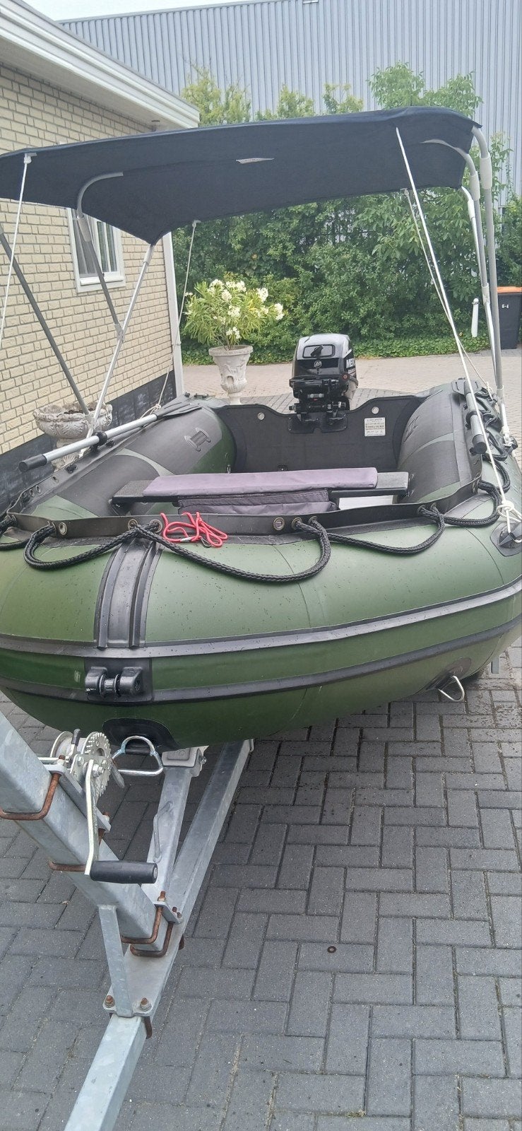Rubberboot Mercury 20pk buitenboordmotor en trailer, Aluminium, Gebruikt, Ophalen of Verzenden, Mercury