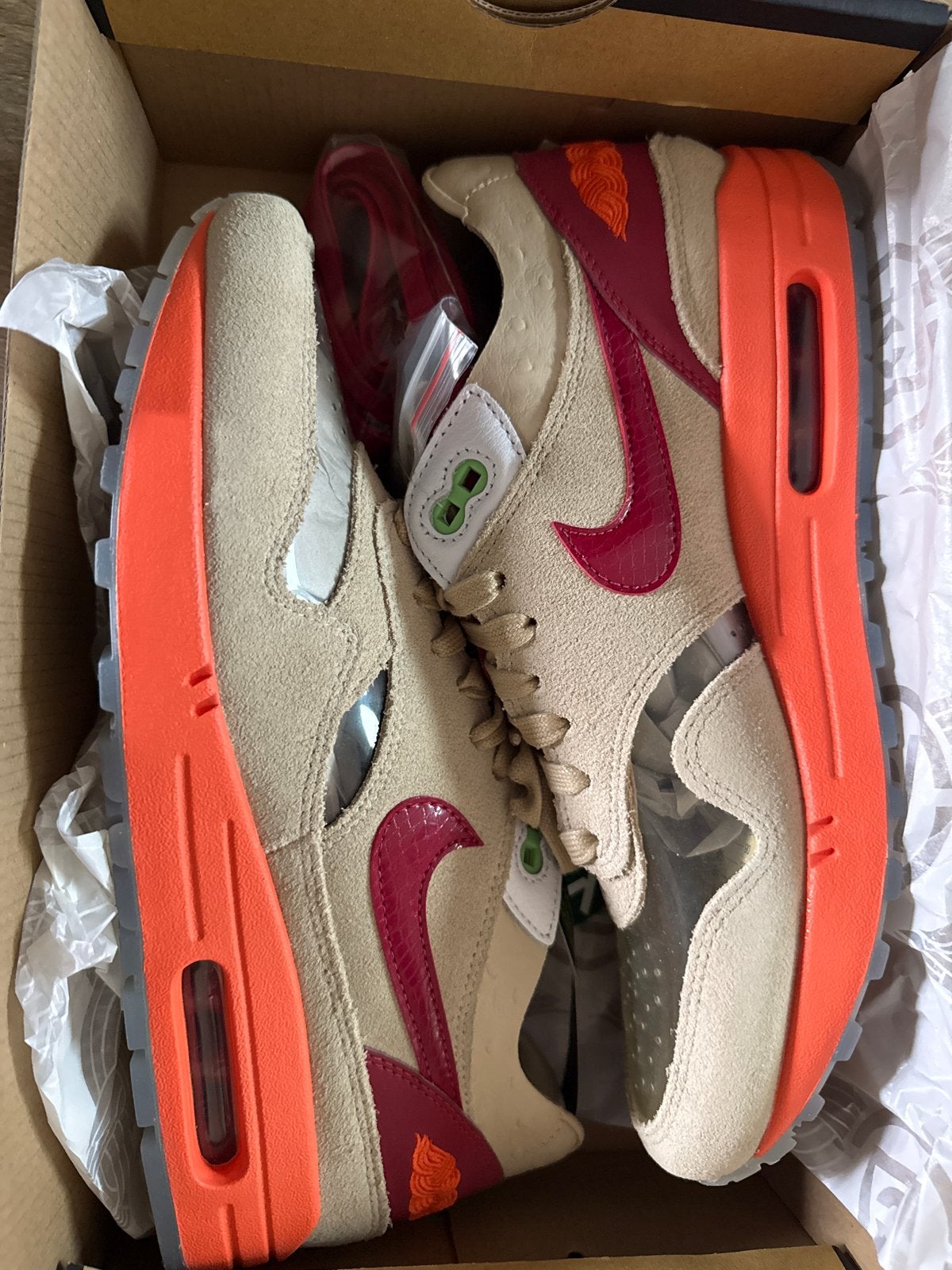 Nike Air Max 1 x CLOT 'Net/Deep Red-Orange Blaze' DD1870 100, Ophalen of Verzenden, Nieuw, Overige kleuren, Sneakers of Gympen