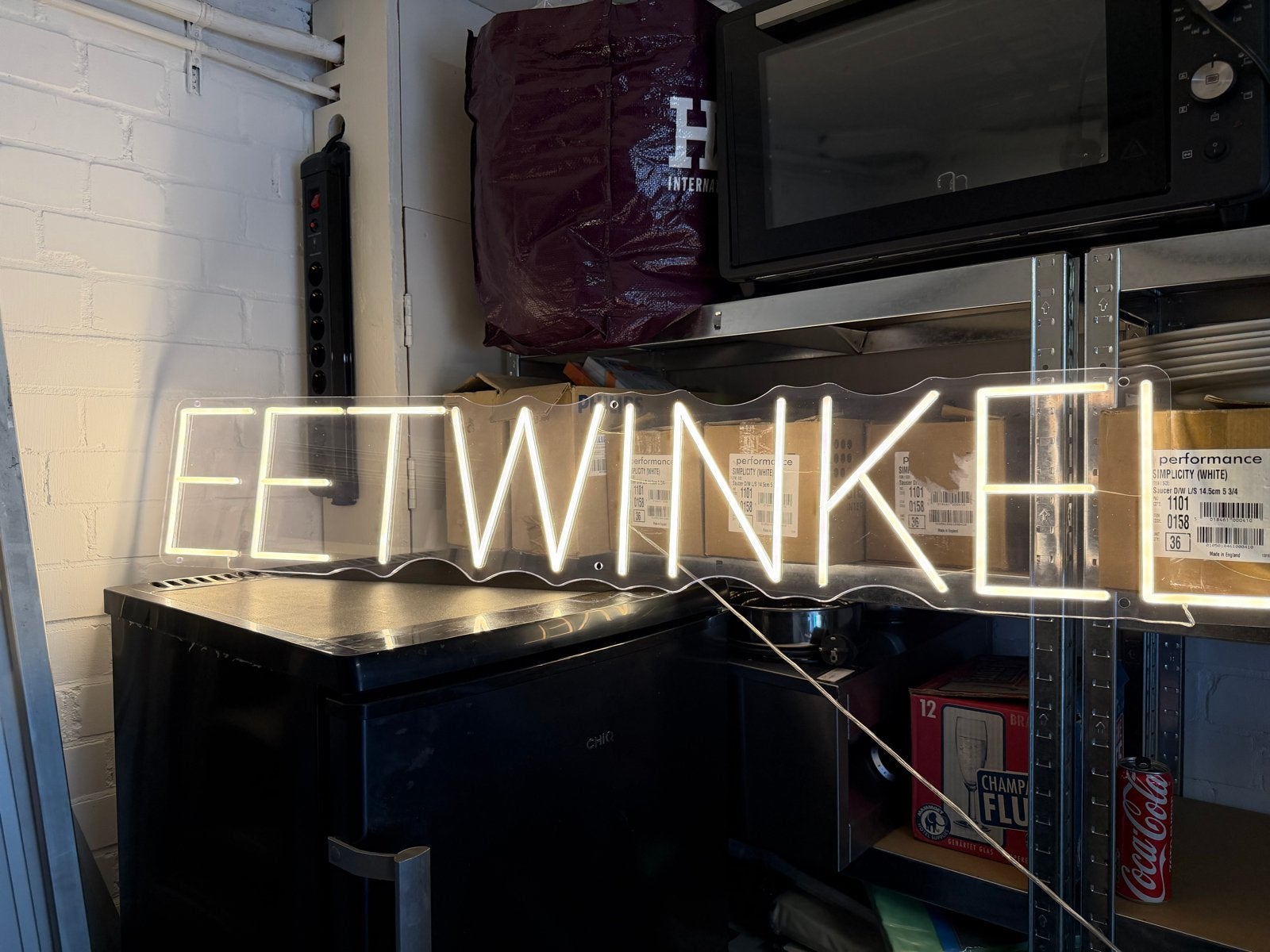 Neon LED-bord "EETWINKEL" - Unieke decoratie, Ophalen, Wit, Overige merken, Gebruikt