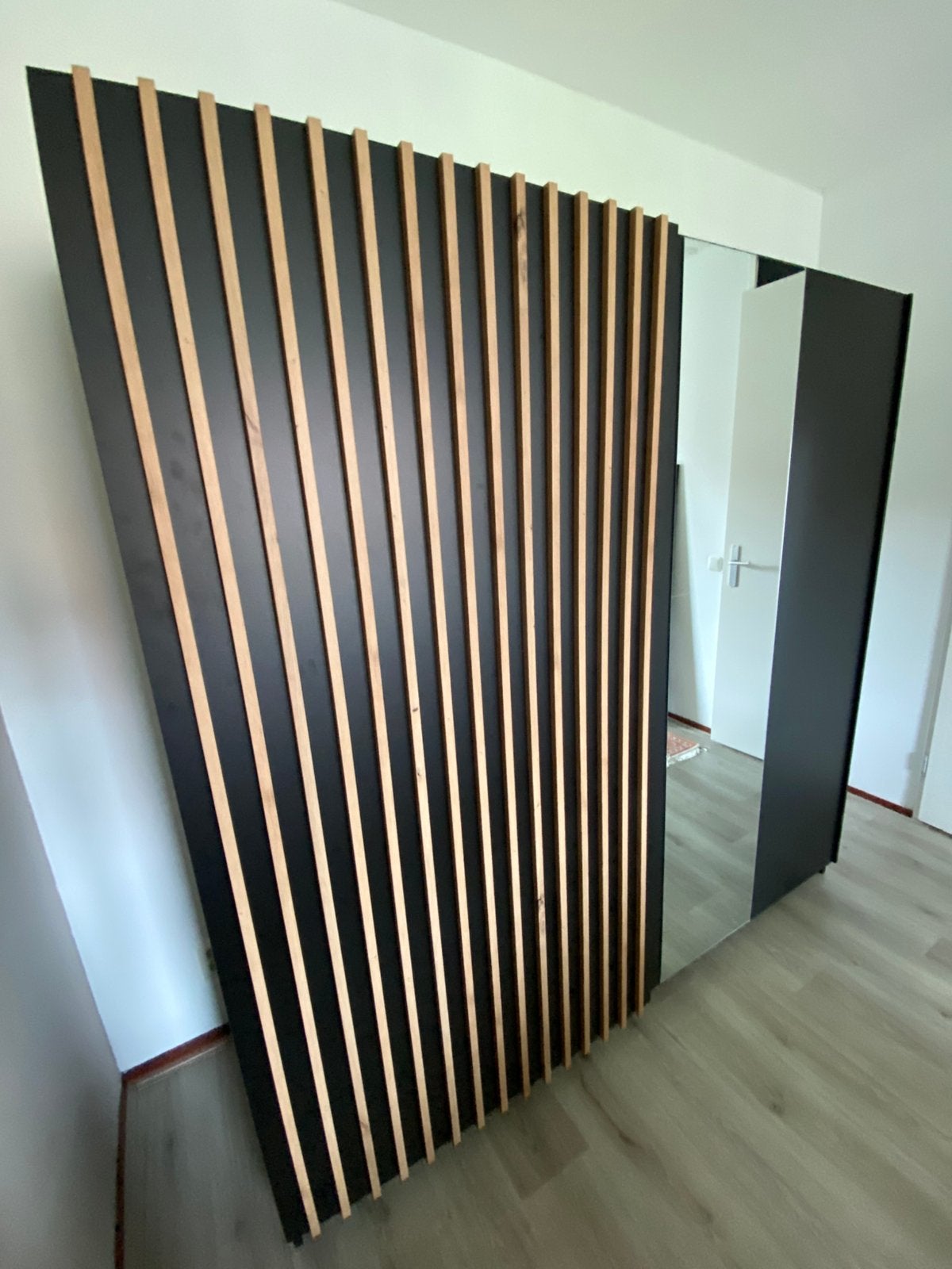 Kledingkast spiegeldeur en latjes, Ophalen, Met deur(en), Gebruikt, 200 cm of meer