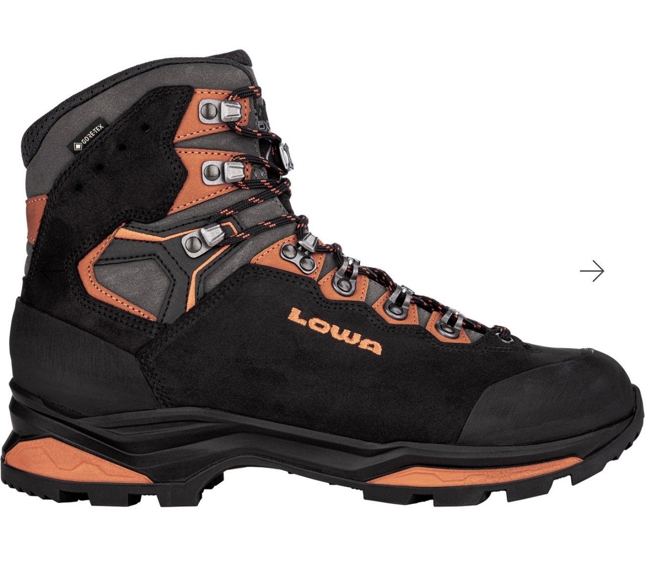 Lowa Renegade GTX Mid Wandelschoenen - Zwart/Oranje mt44, Sport en Fitness, Bergsport en Wandelen, Ophalen, Nieuw, Schoenen