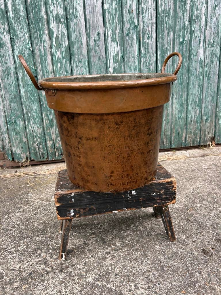 Antieke koperen pot met handvatten, Antiek en Kunst, Antiek | Koper en Brons, Ophalen, Koper
