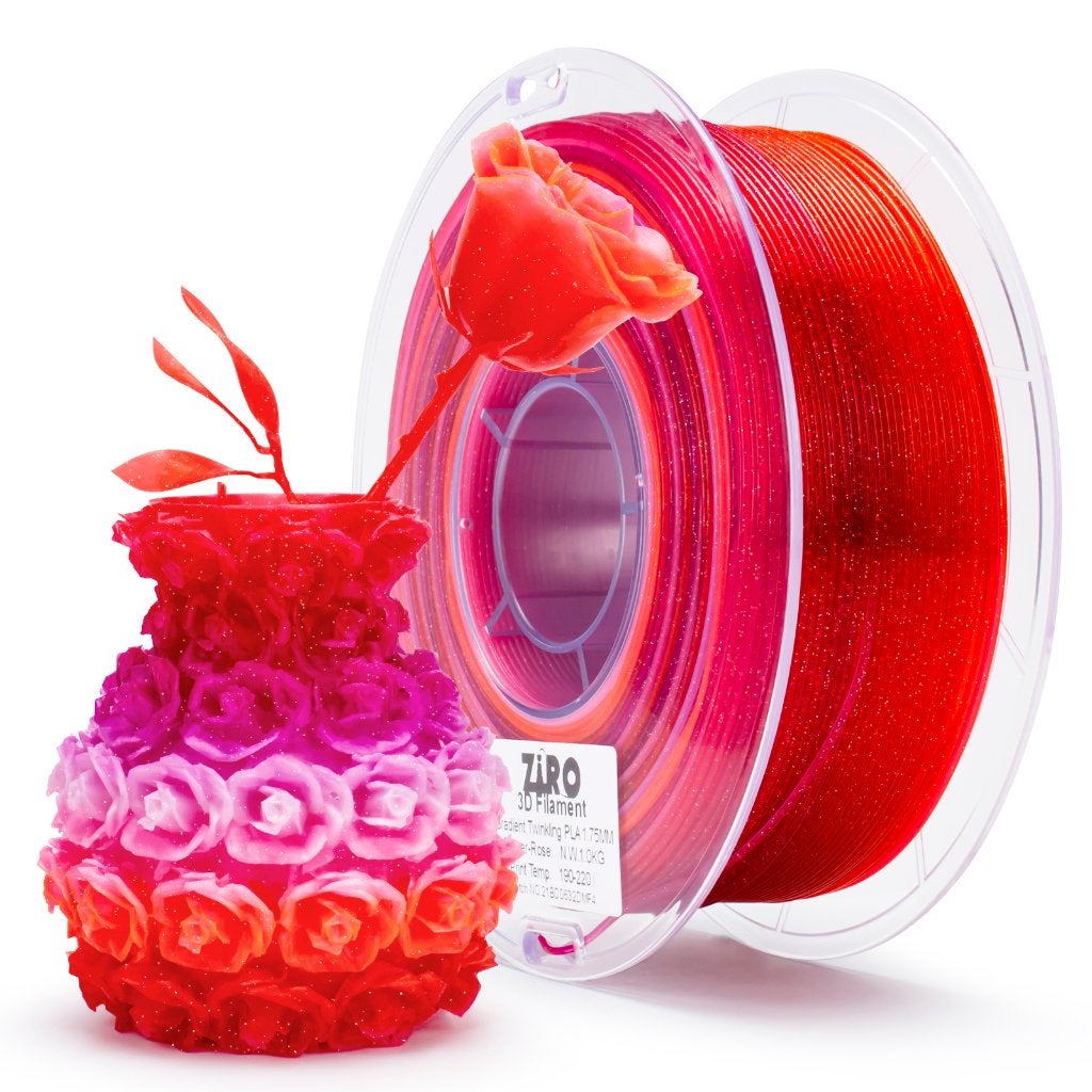 ZIRO Gradient Twinkling PLA – Flower Rose – 1KG – 1.75mm, Computers en Software, Ophalen of Verzenden, Nieuw, Filamentrollen