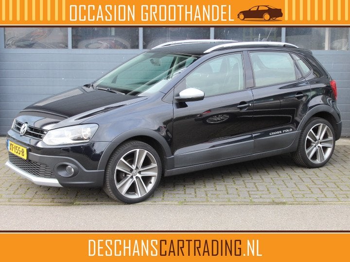 Volkswagen Polo 1.2 TSI Aut. Cross APK 4/2027 Airco, Cruise,, Euro 5, Stof, Zwart, Zwart