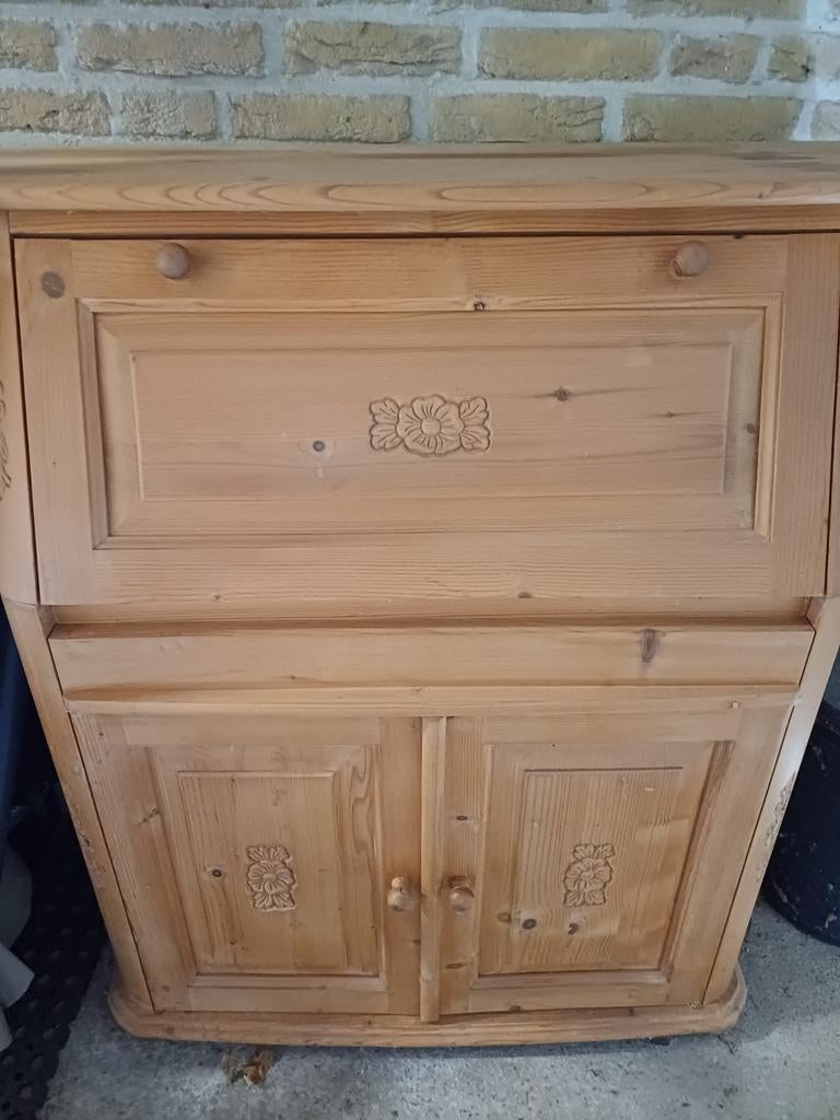 Mooie grenen secretaire met lades en opbergvakken, Huis en Inrichting, Kasten | Secretaires, Ophalen
