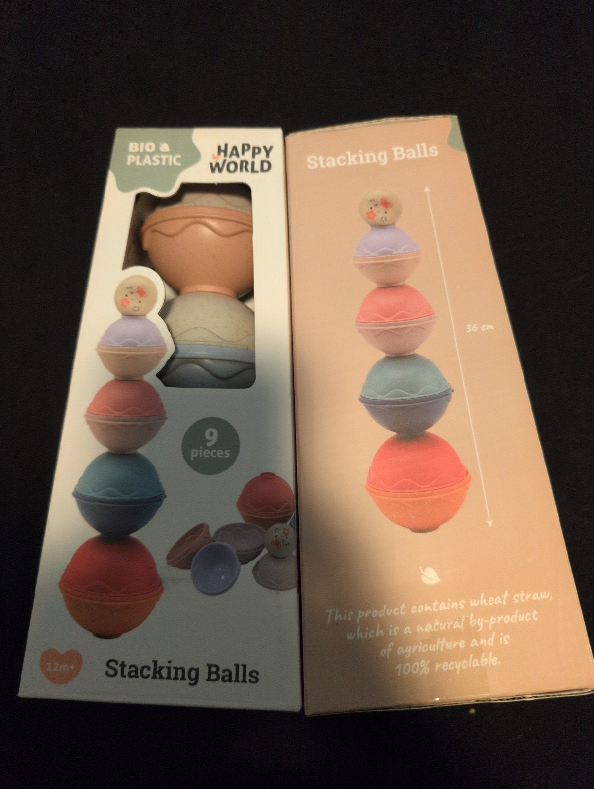 2x Happy World Stacking Balls - Bio Plastic Stapelballen, Ophalen of Verzenden, Nieuw, Overige typen