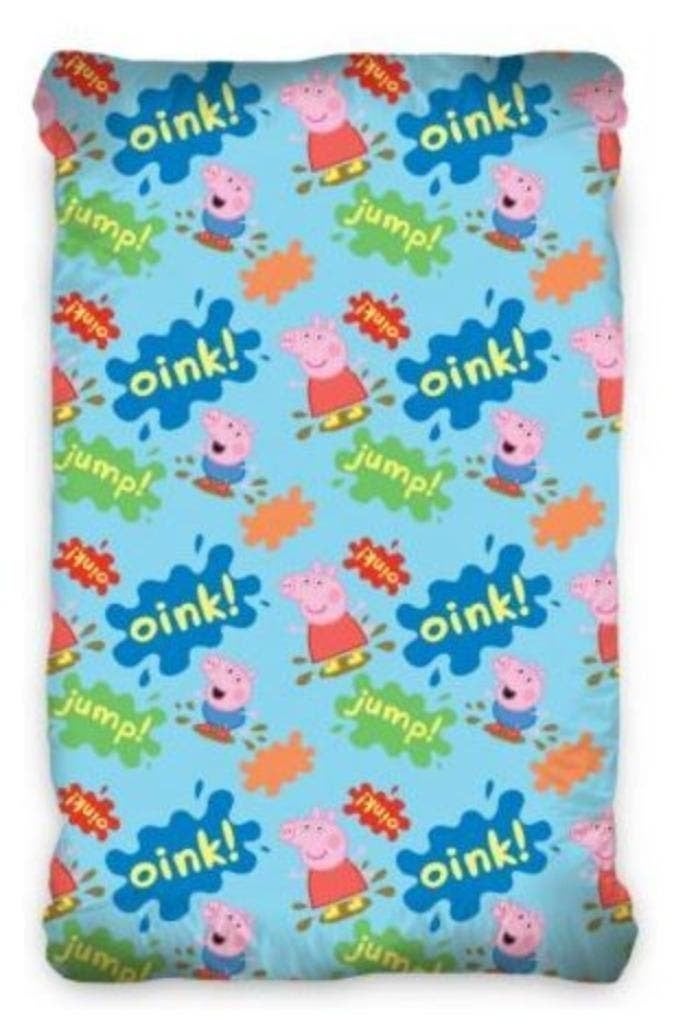 Peppa Pig Hoeslaken 90x200 cm - Katoen, Hoeslaken of Sloop, Eenpersoonsbed, Nieuw, Ophalen of Verzenden