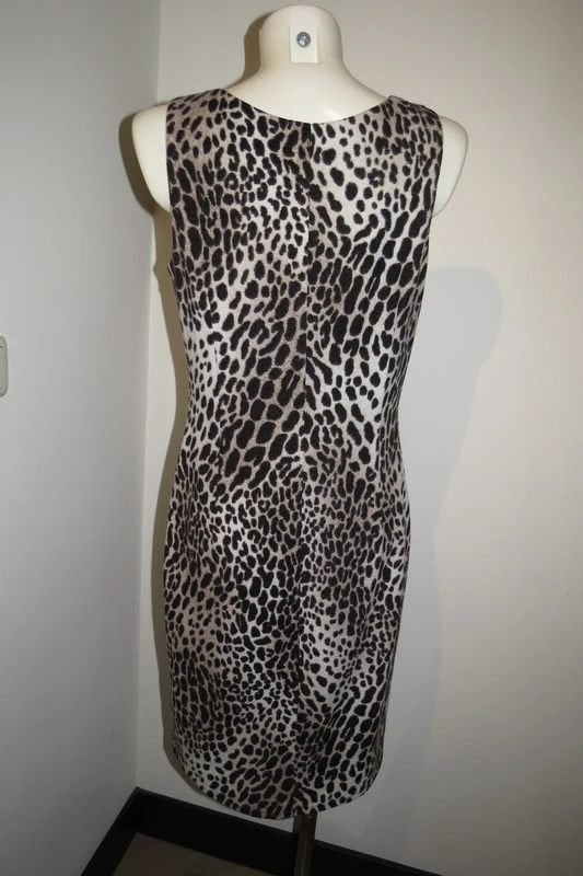 Joseph Ribkoff vintage jurk jaguar print natuur tinten D38, Maat 38/40 (M), Joseph Ribkoff, Gedragen, Onder de knie