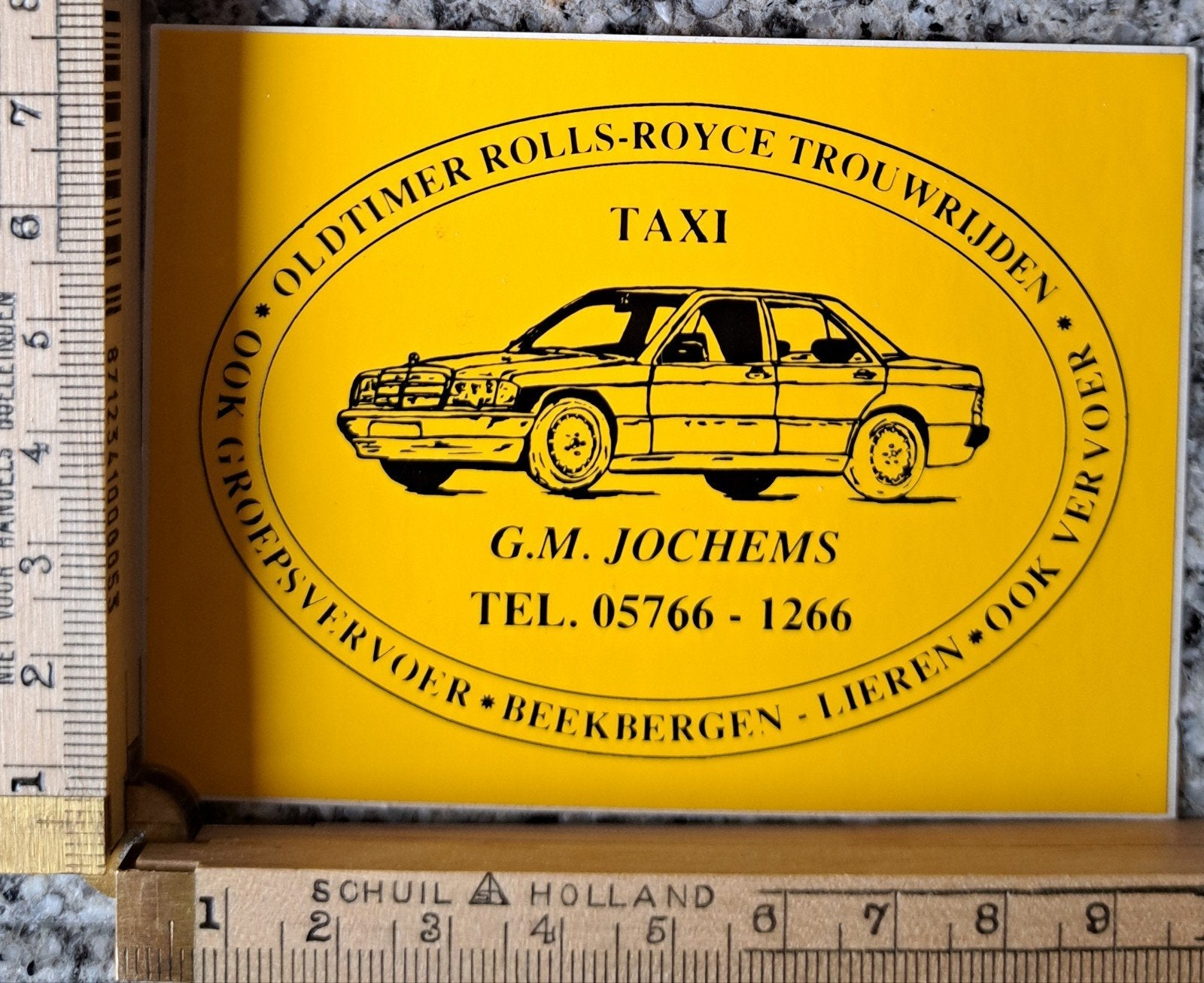 Vintage sticker Taxi Mercedes-Benz 190-serie (Type W201)., Ophalen of Verzenden, Zo goed als nieuw, Auto of Motor