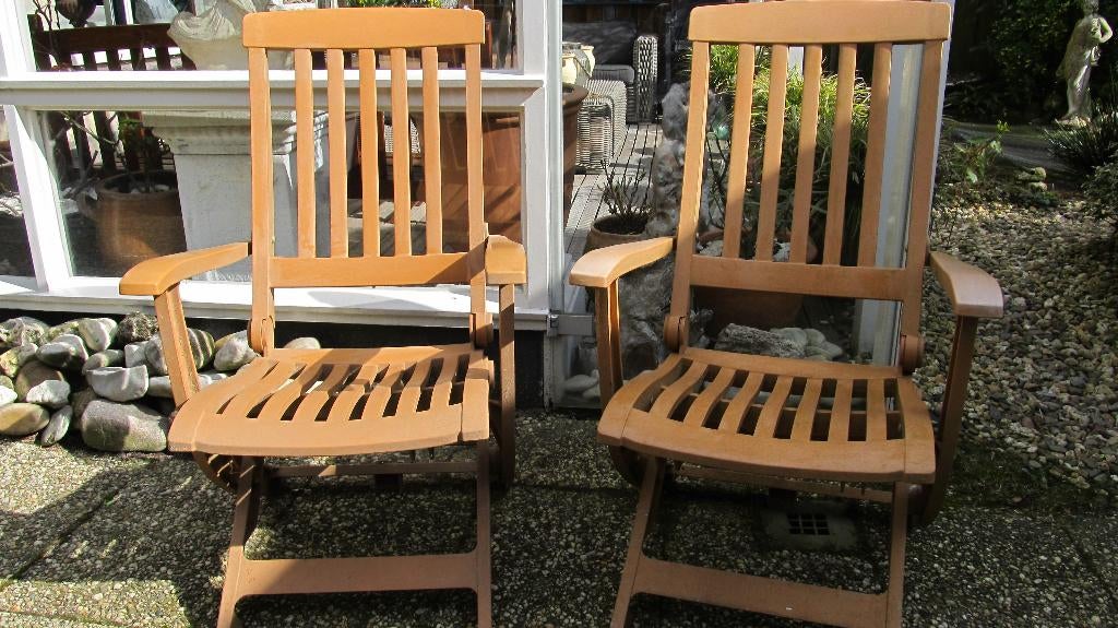 4 TUINSTOELEN/ kunststof/, Ophalen of Verzenden, Gebruikt, Kunststof, Verstelbaar