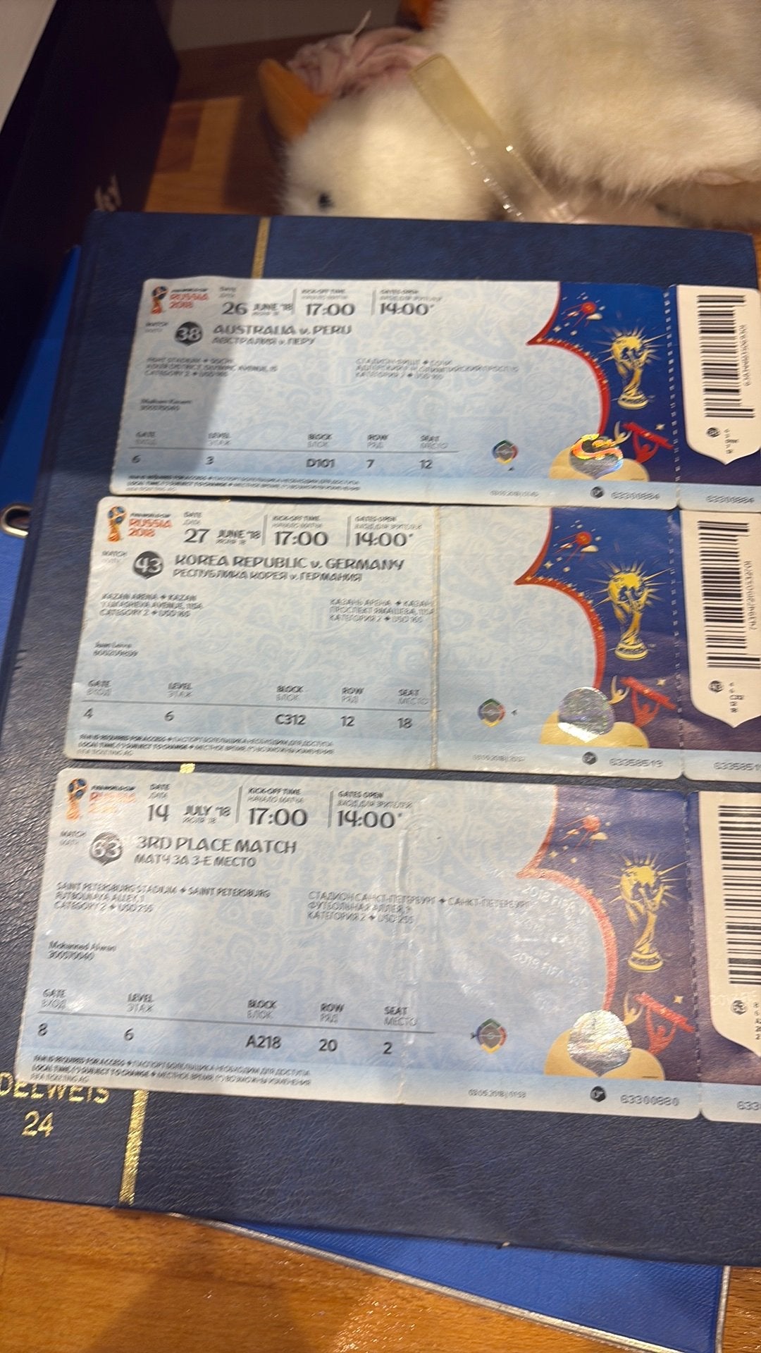 3 ticket s. Wk 2018, Ophalen, Zo goed als nieuw, Buitenlandse clubs