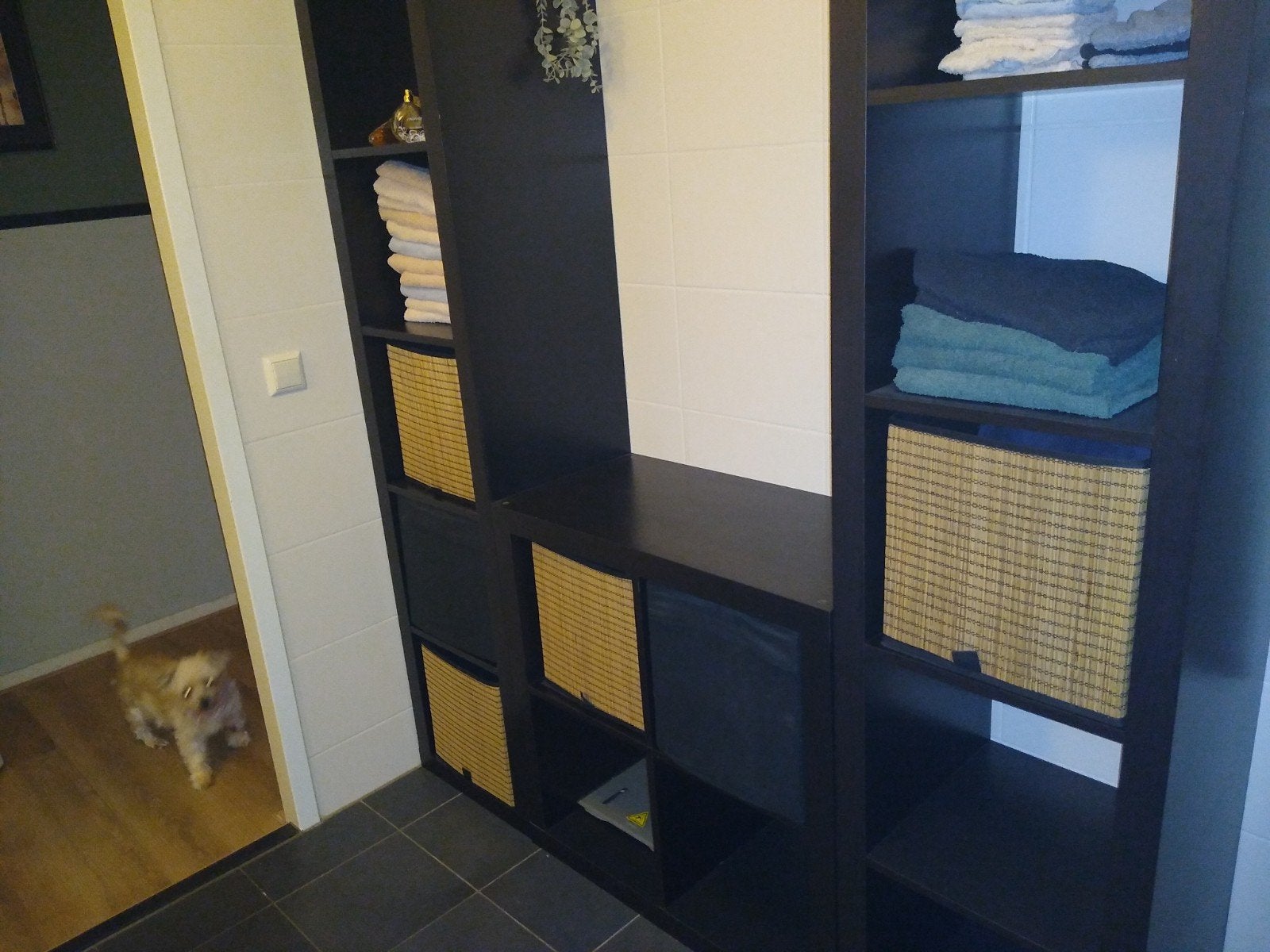 Zwart IKEA Kallax/Expedit Kast met Opbergers, Ophalen, Gebruikt