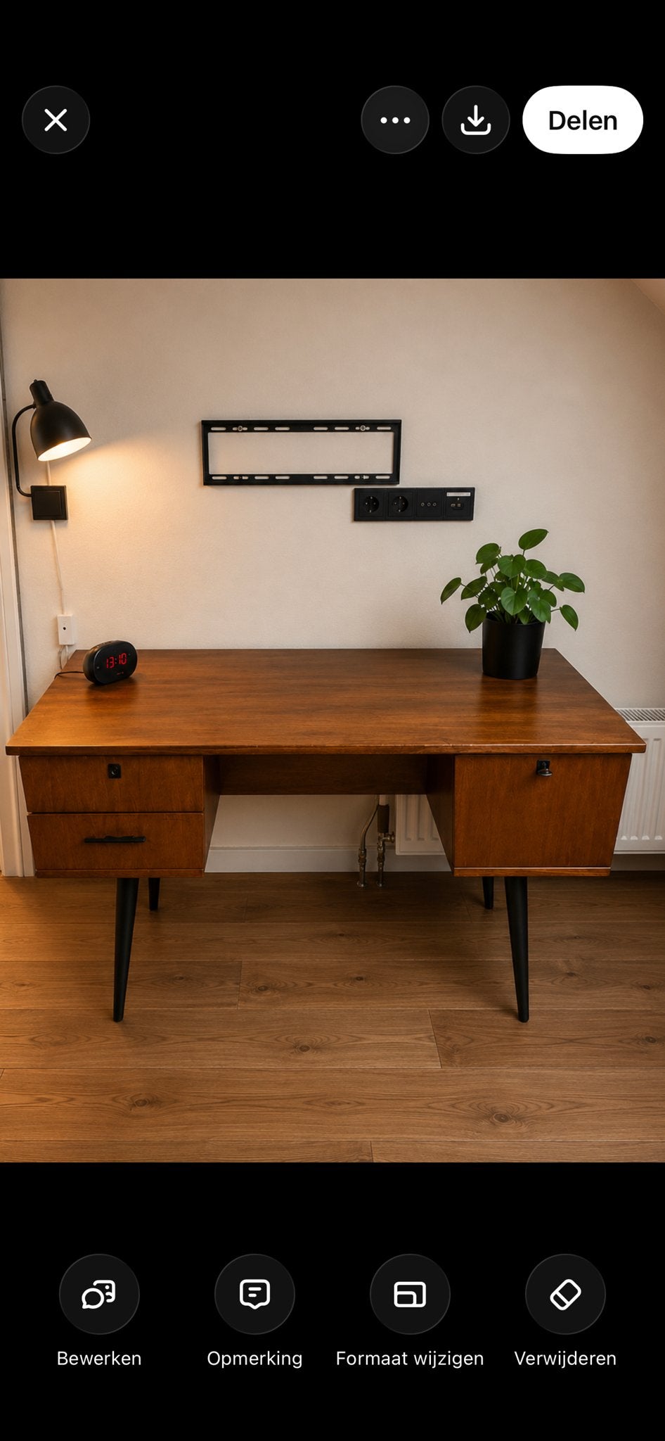 Vintage bureau met lades - diversen staan los, Huis en Inrichting, Bureaus, Ophalen, Overige typen, Gebruikt, Hout