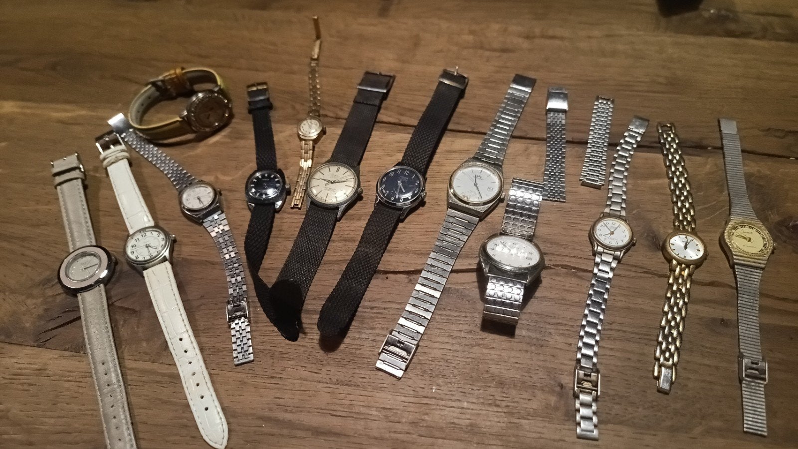 Partij van 13 Vintage en Klassieke Horloges  Alles in 1 koop, Overige merken, Staal, Met bandje, Polshorloge