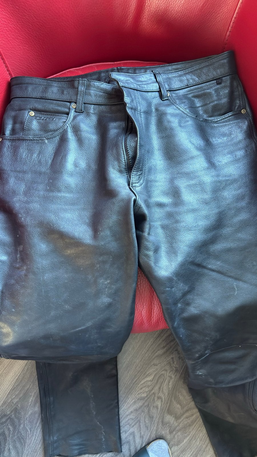 Leren broek heren, zwart, maat 54, Ophalen of Verzenden, Tweedehands, Heren, Broek | leer