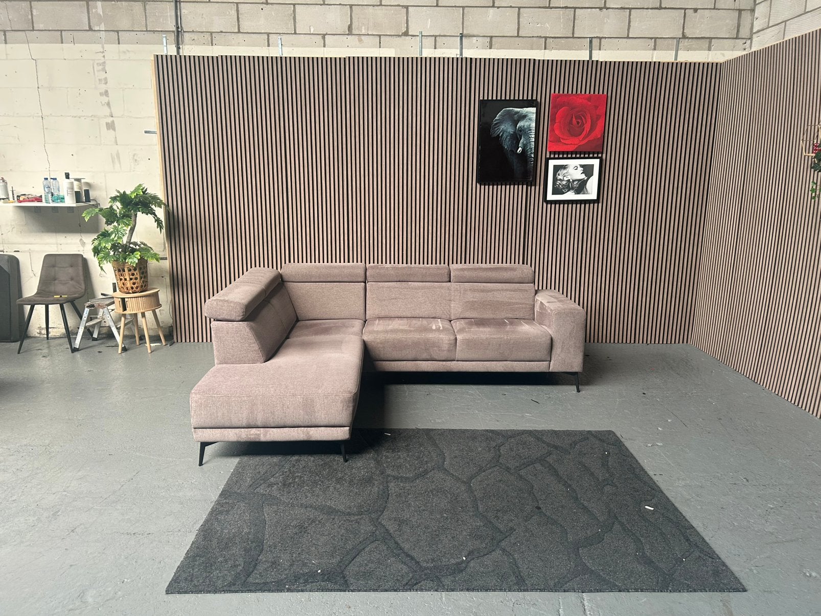 GRATIS LEVERING Hoekbank Bruin 250X208 GEREINIGD
