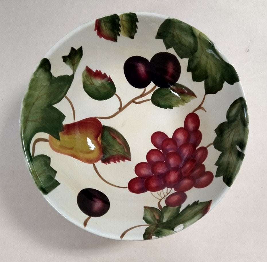 Grote kom, fruitmotief, Siaki Dolomite, Overige merken, Ophalen of Verzenden, Zo goed als nieuw, Kom(men)
