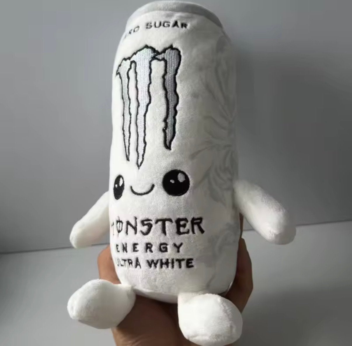 Monster Energy Ultra White knuffel 23cm, Overige merken, Overige karakters, Overige typen, Nieuw
